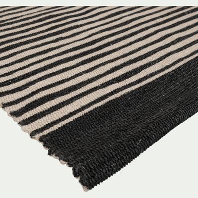 Tapis en coton - noir et blanc 60x120cm-ORGON