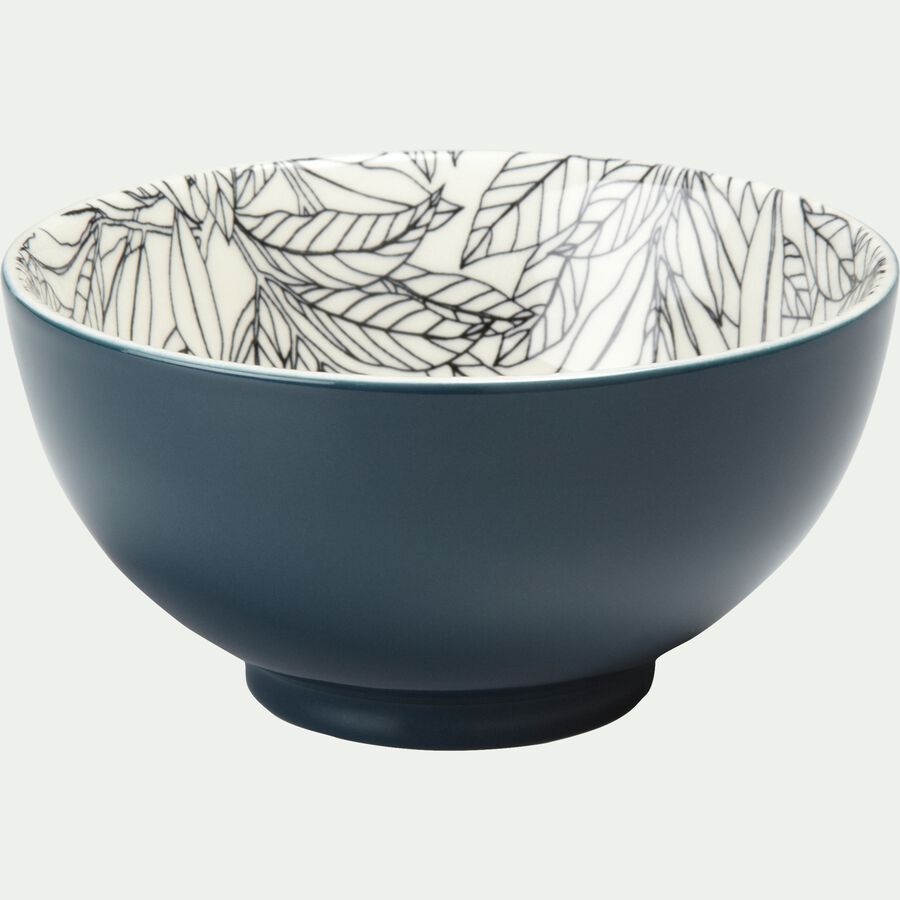 Coupelle en porcelaine motifs laurier - bleu figuerolles D11,5cm-AIX