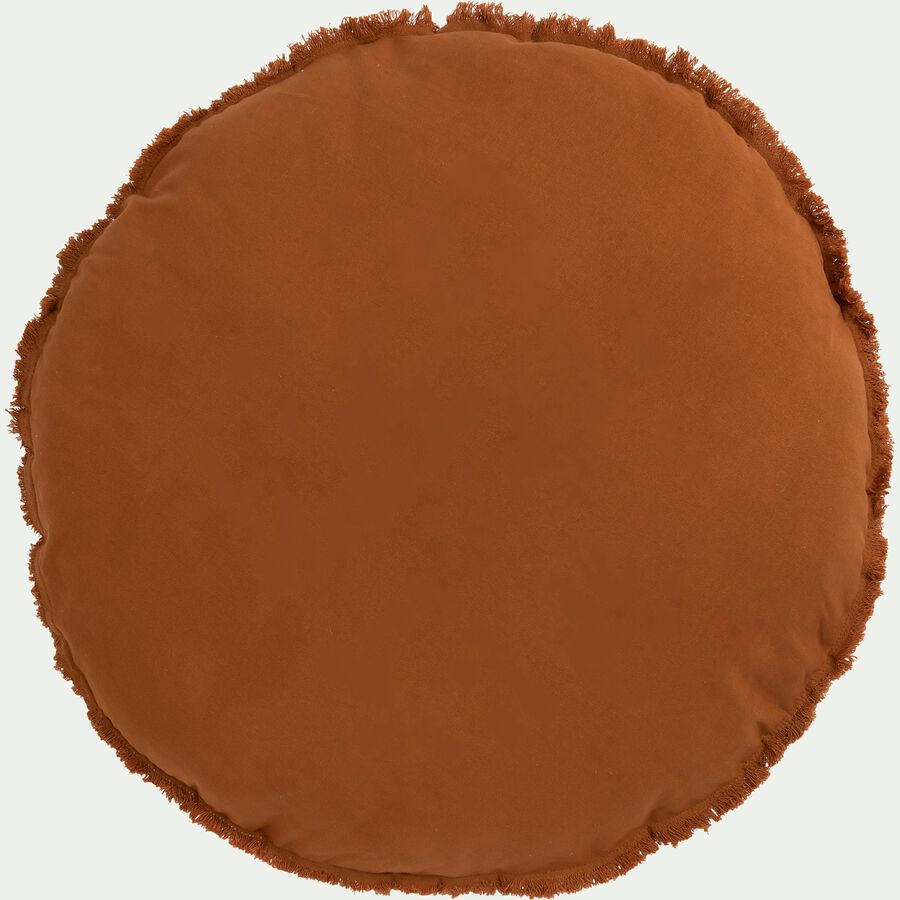 Coussin rond en coton - brun rustrel D60cm-MUTAWA