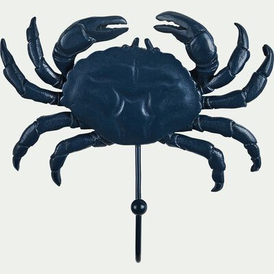 Patère crabe en résine - bleu H15cm-Cruz