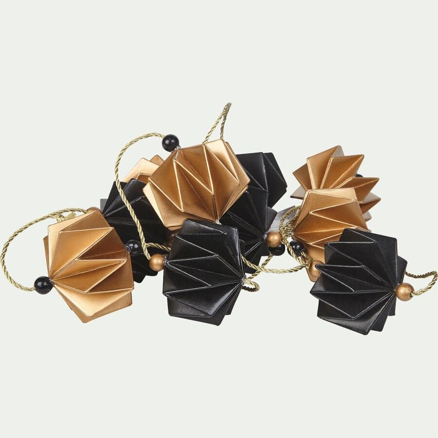 Guirlande décorative origami or et noir L182cm-COLLIER