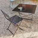 Table de jardin carrée pliante - noir (2 places)-CERVIONE