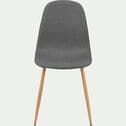 Chaise en acier effet bois et tissu - gris ardoise-LOANA