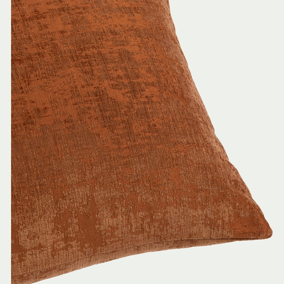 Coussin en velours dévoré - brun rustrel 40x55cm-CHI