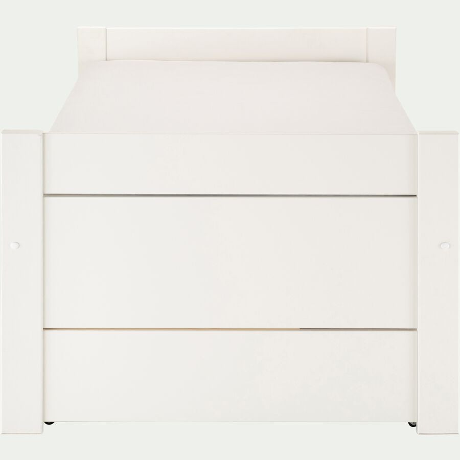 Lit gigogne avec tiroirs de rangement en pin massif - blanc 90x200cm-TOM