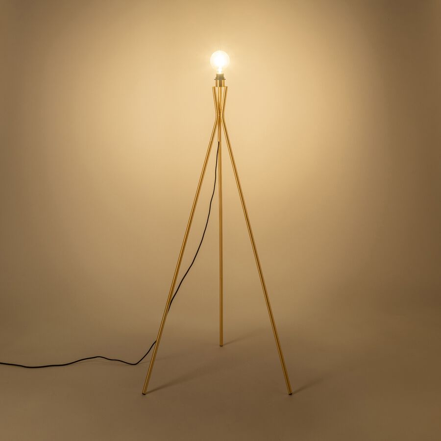 Pied de lampadaire en acier - doré H132,5cm-TAMARIU
