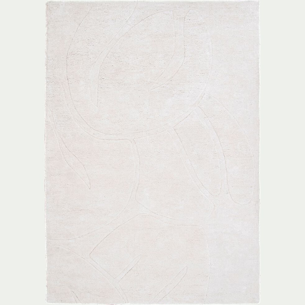Tapis imitation fourrure - blanc ventoux 230x160cm-HUELLIA