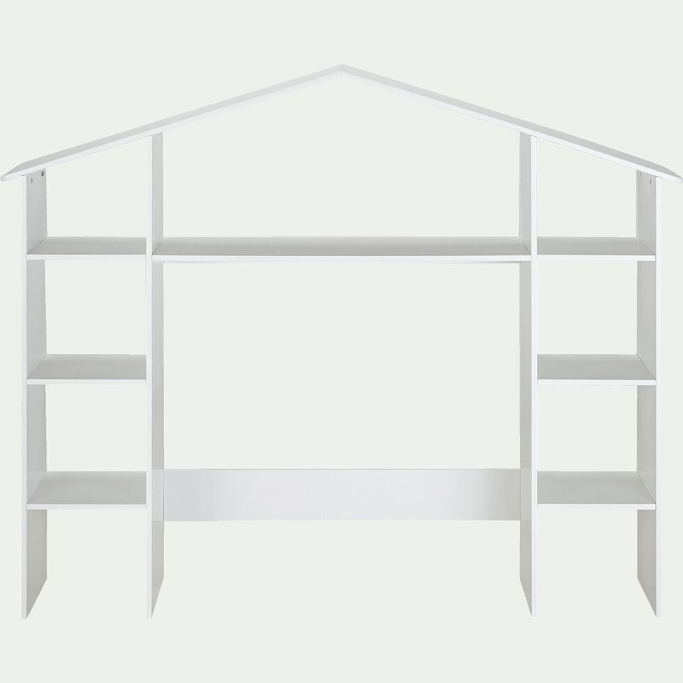 Tête de lit en bois avec rangements l191,90cm - blanc-POLLUX