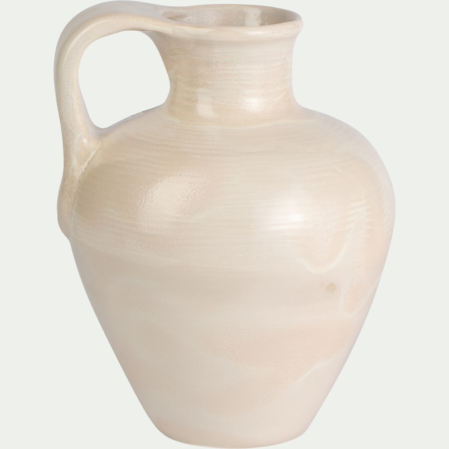 Vase pichet en faïence - blanc ventoux H27cm-AMAIO
