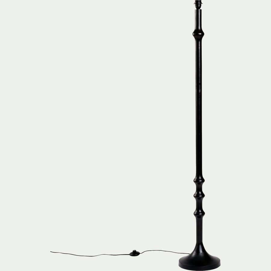 Lampadaire à arc salon courbée H190 cm métal lin noir