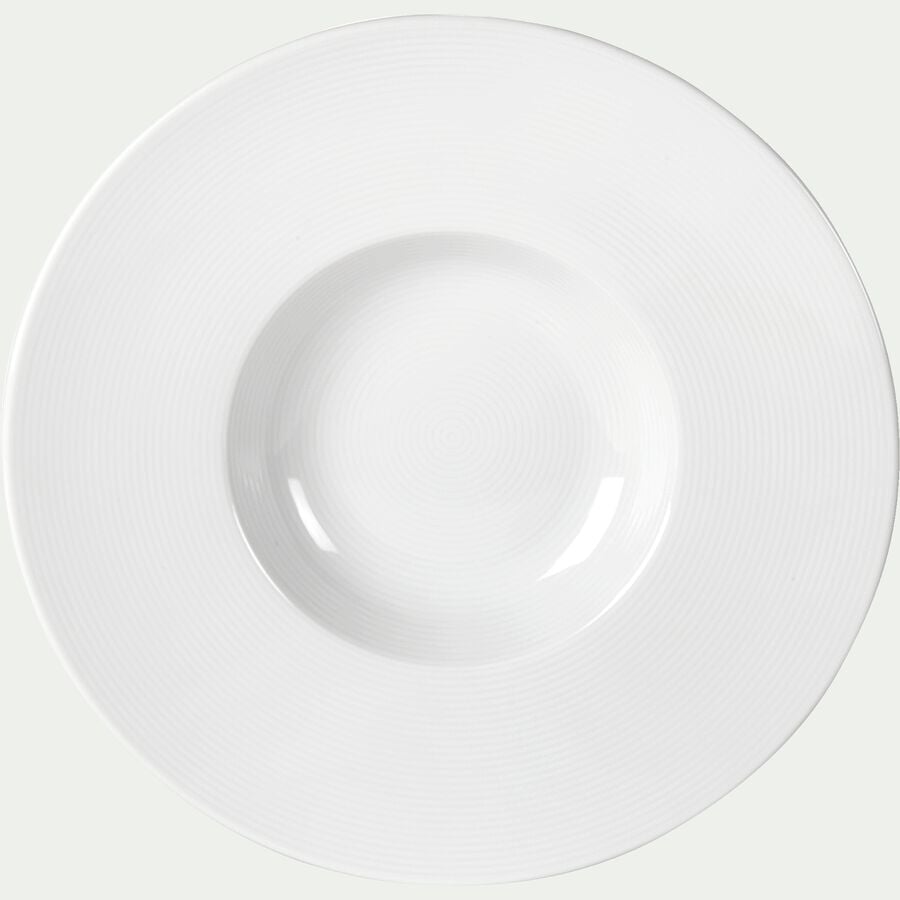 Assiette à risotto en porcelaine qualité hôtelière blanc D27cm-ETO