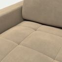 Canapé d'angle convertible en microfibre avec accoudoirs 15cm - beige alpilles-MAURO