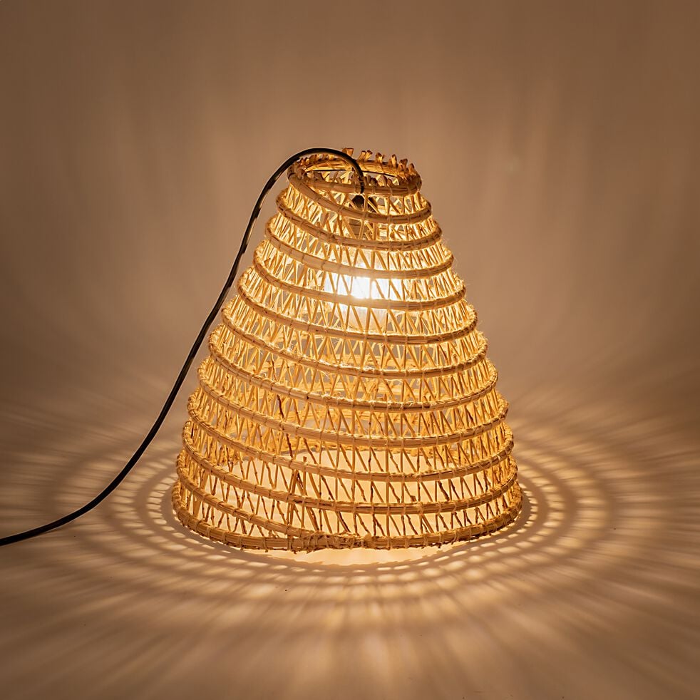 Suspension extérieure/lampe à poser en fibre de palmier D40xH40cm-ORIA