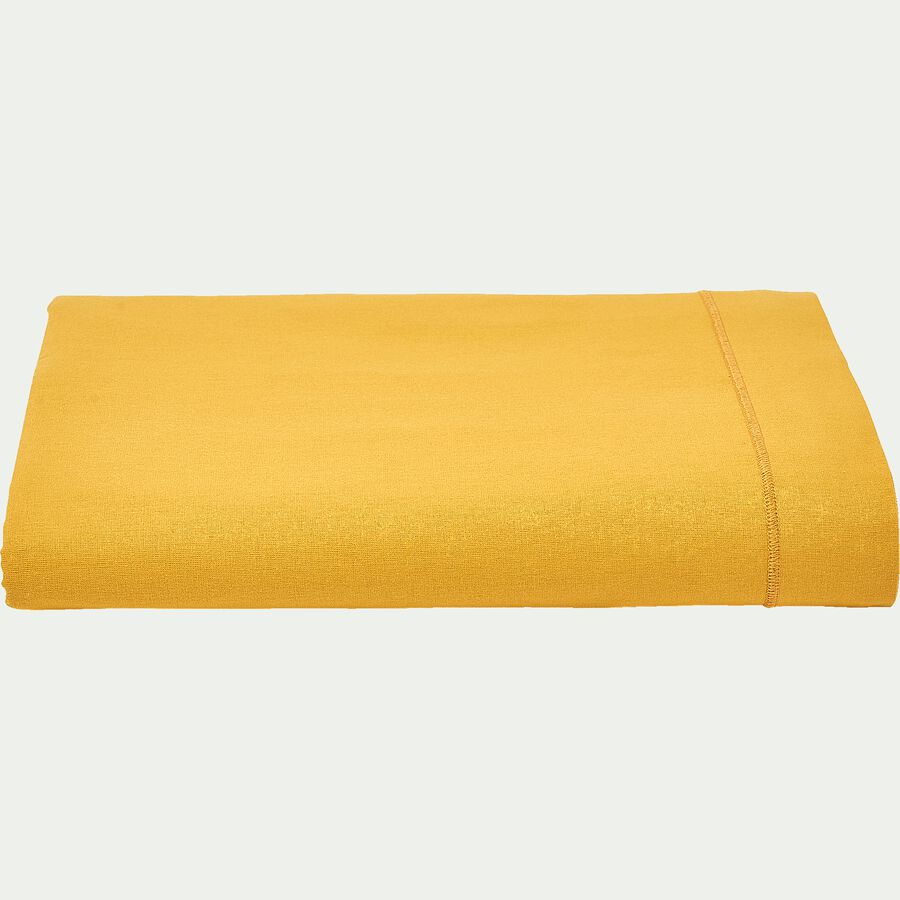 Drap plat en coton - jaune genet 180x300cm-CALANQUES