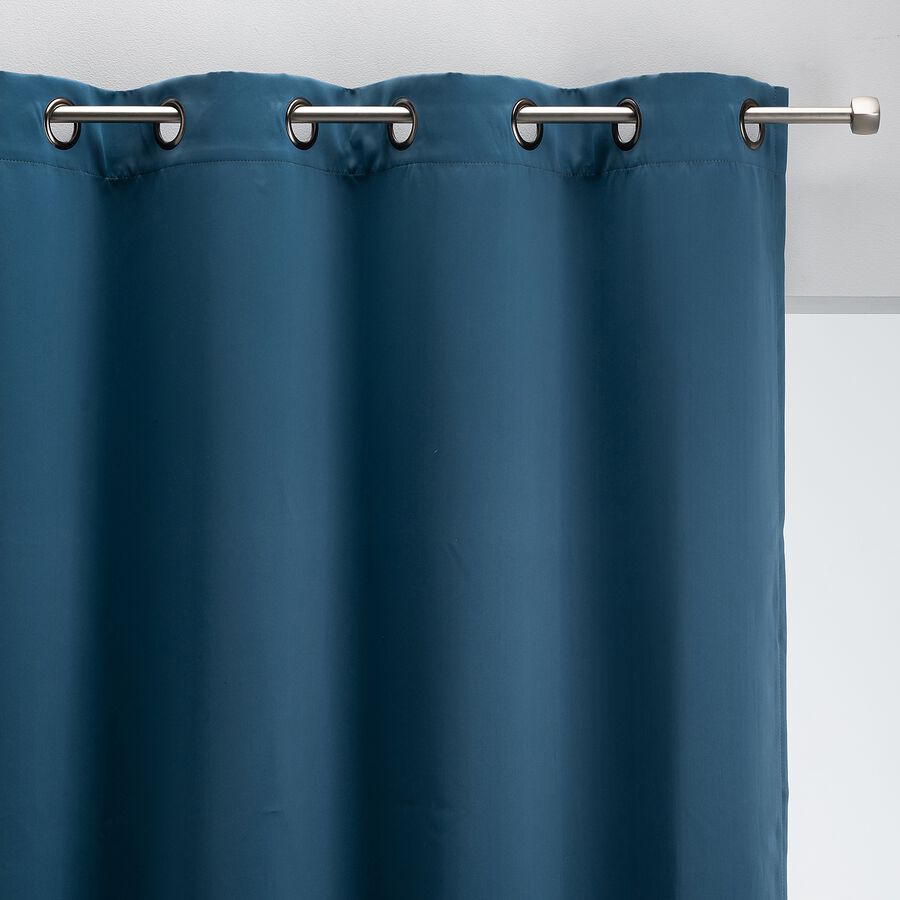 Rideau à œillets en polyester - bleu figuerolles 140x250cm-GORDES