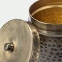 Boîte décorative ronde en fer - doré D10xH10cm-ALMABNI