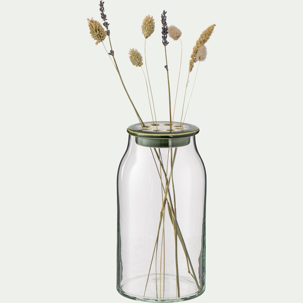 Vase en verre - transparent H20cm-AHIDA