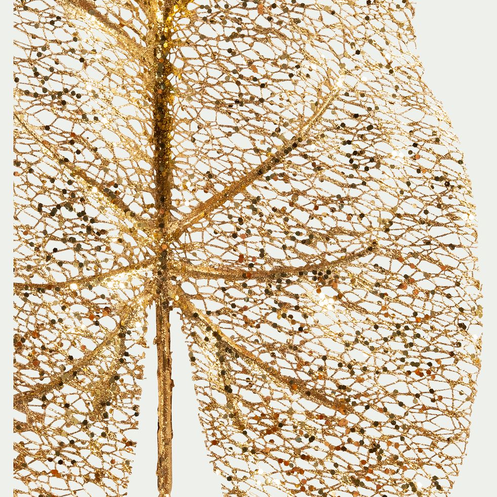 Branche d'alocasia artificielle - doré H70cm-AKALA
