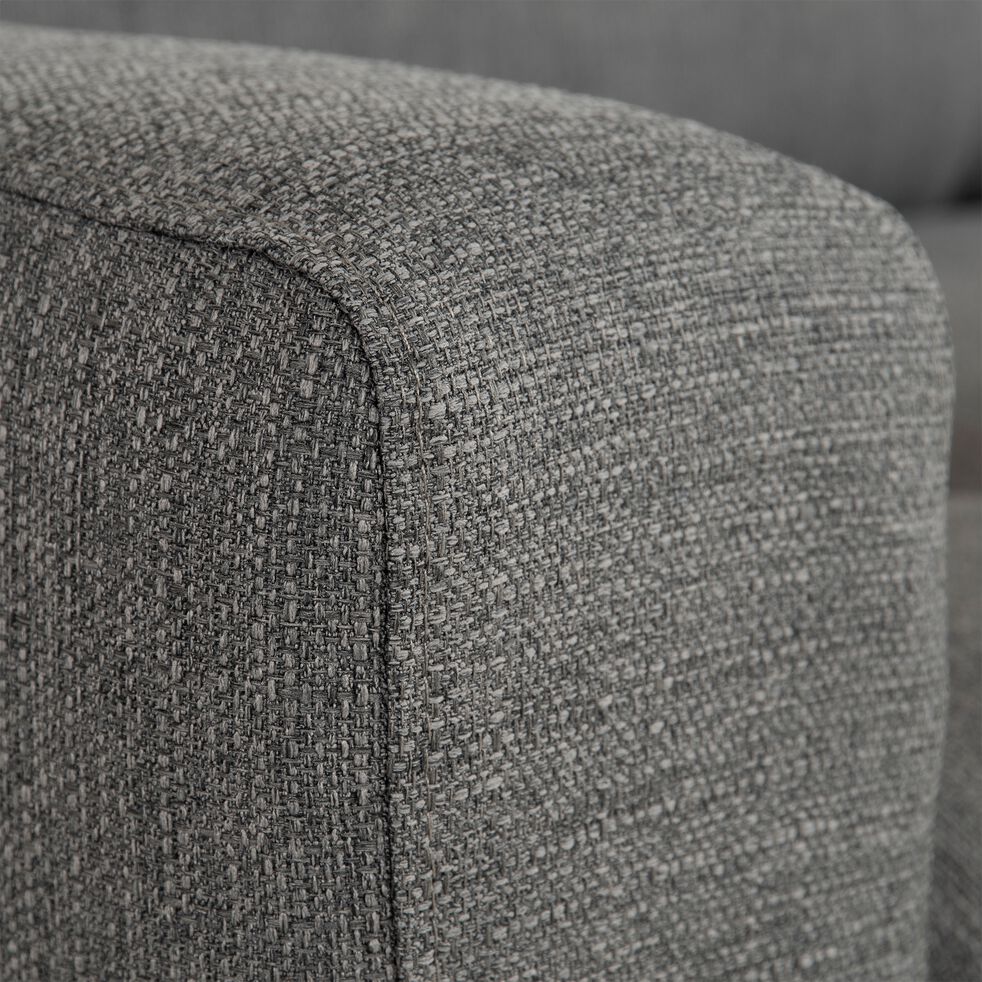 Canape fixe 3 places en tissu avec tetiere reglable - artemis gris-ODYS