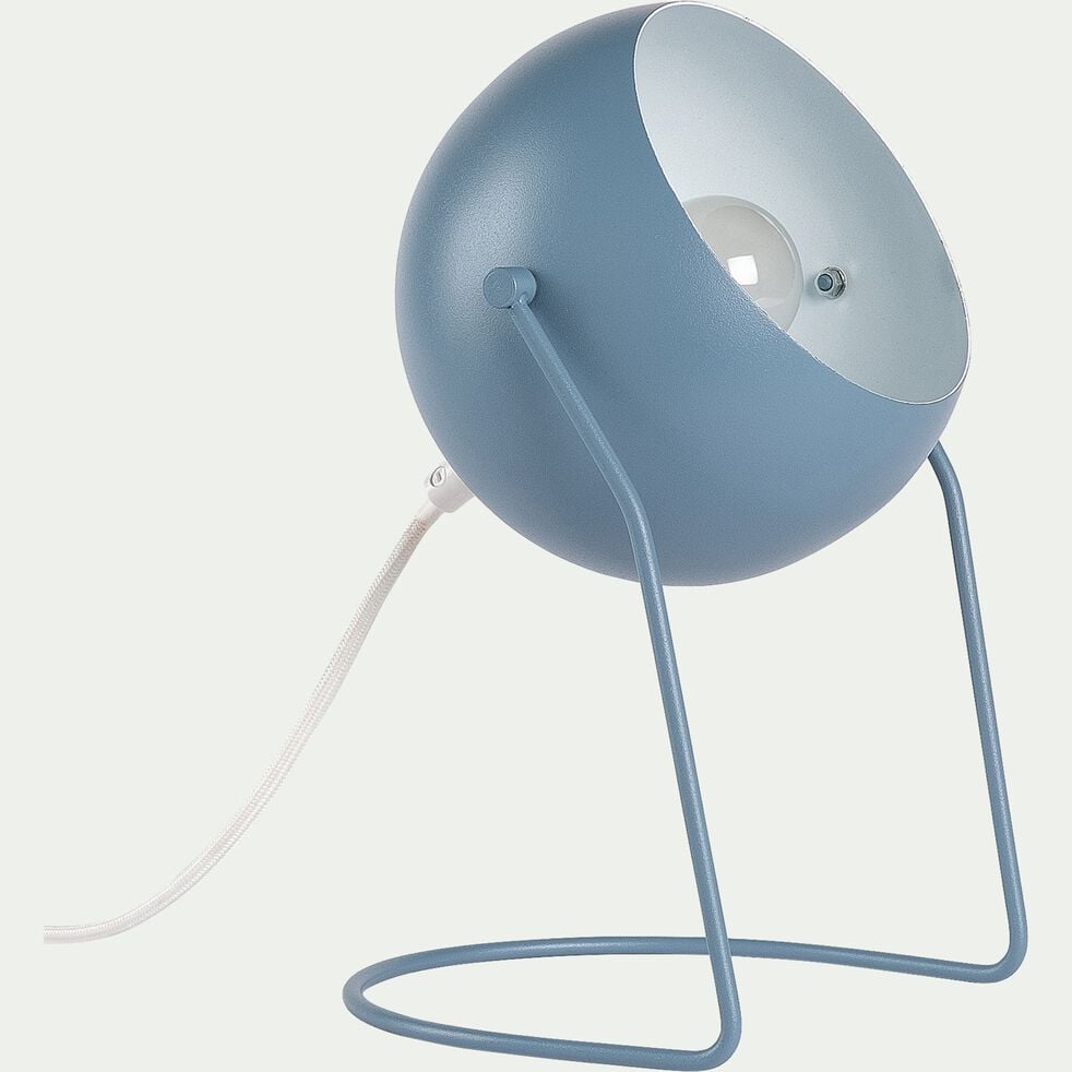 Lampe à poser ronde en métal bleu autan h26cm-BAOU