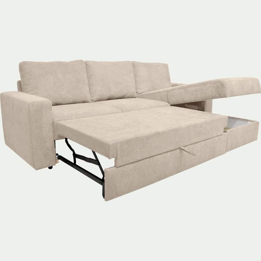 Canapé convertible angle avec grande chaise longue cuir LINEFLEX