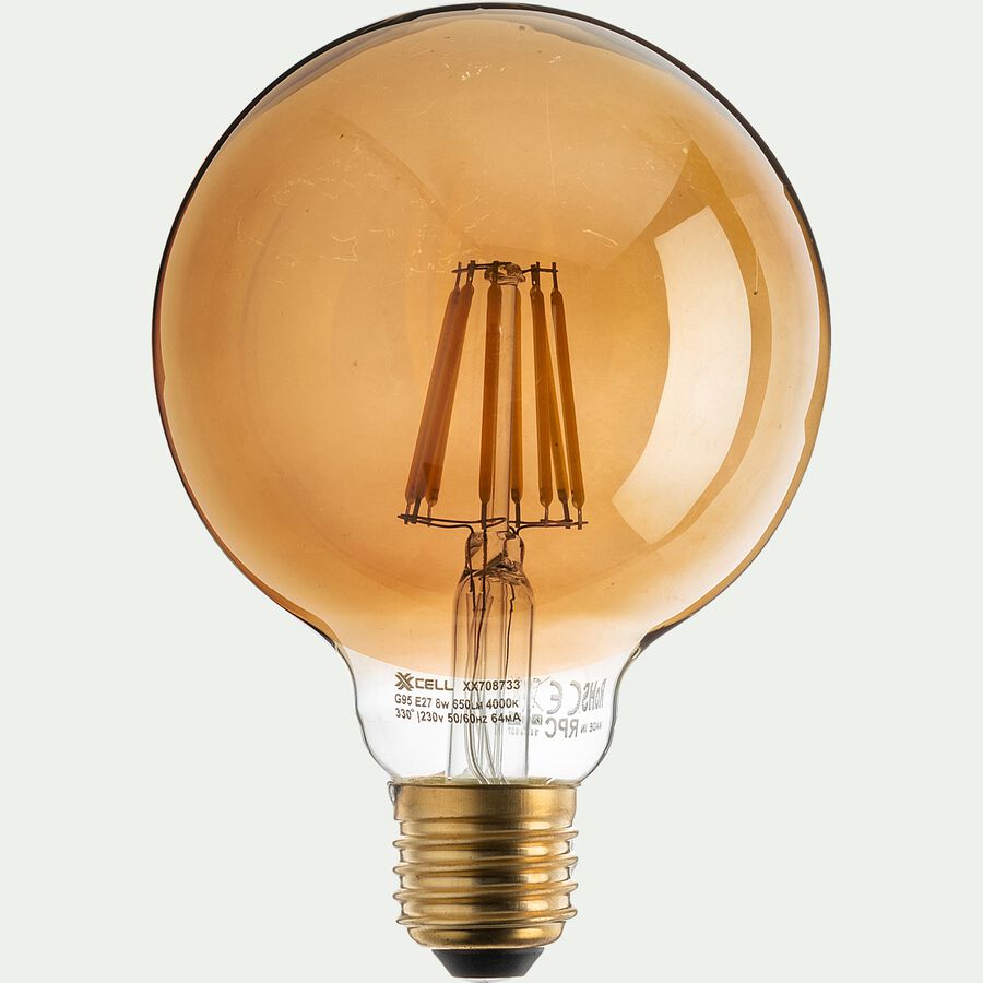 Ampoule déco LED à filament globe - teinte grise 13,50cm-GLOBE