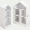 Rangement forme maison 5 cases pour chambre enfant - blanc-DICO