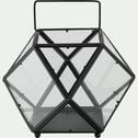 Lanterne graphique en verre - noir D30xH24cm-ALBITRECCIA