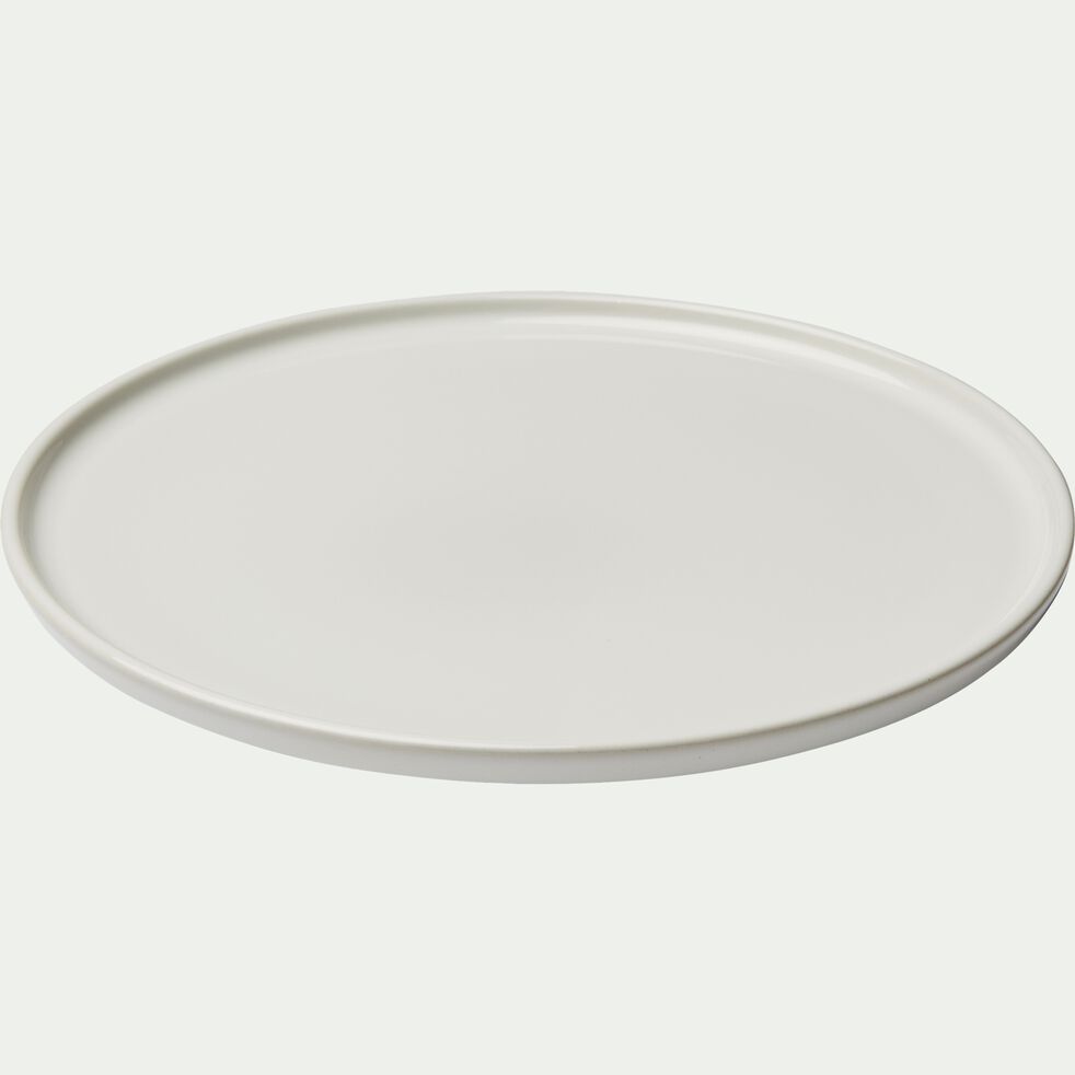 Assiette plate en faïence blanc ventoux D27cm-VADIM