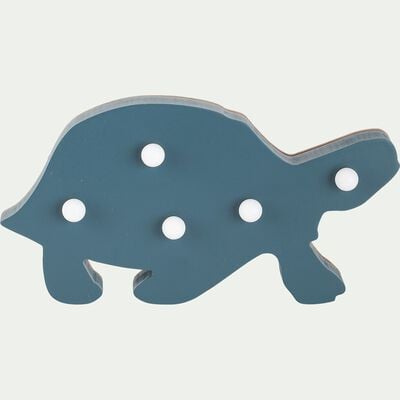Veilleuse tortue en bois 5 leds non électrifiée - bleu-Lusour