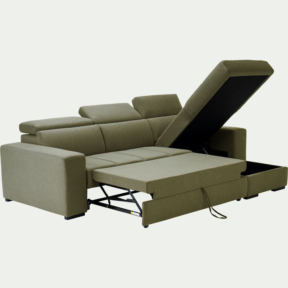 Canapé d'angle réversible et convertible en tissu - beige alpilles-ORIGANO