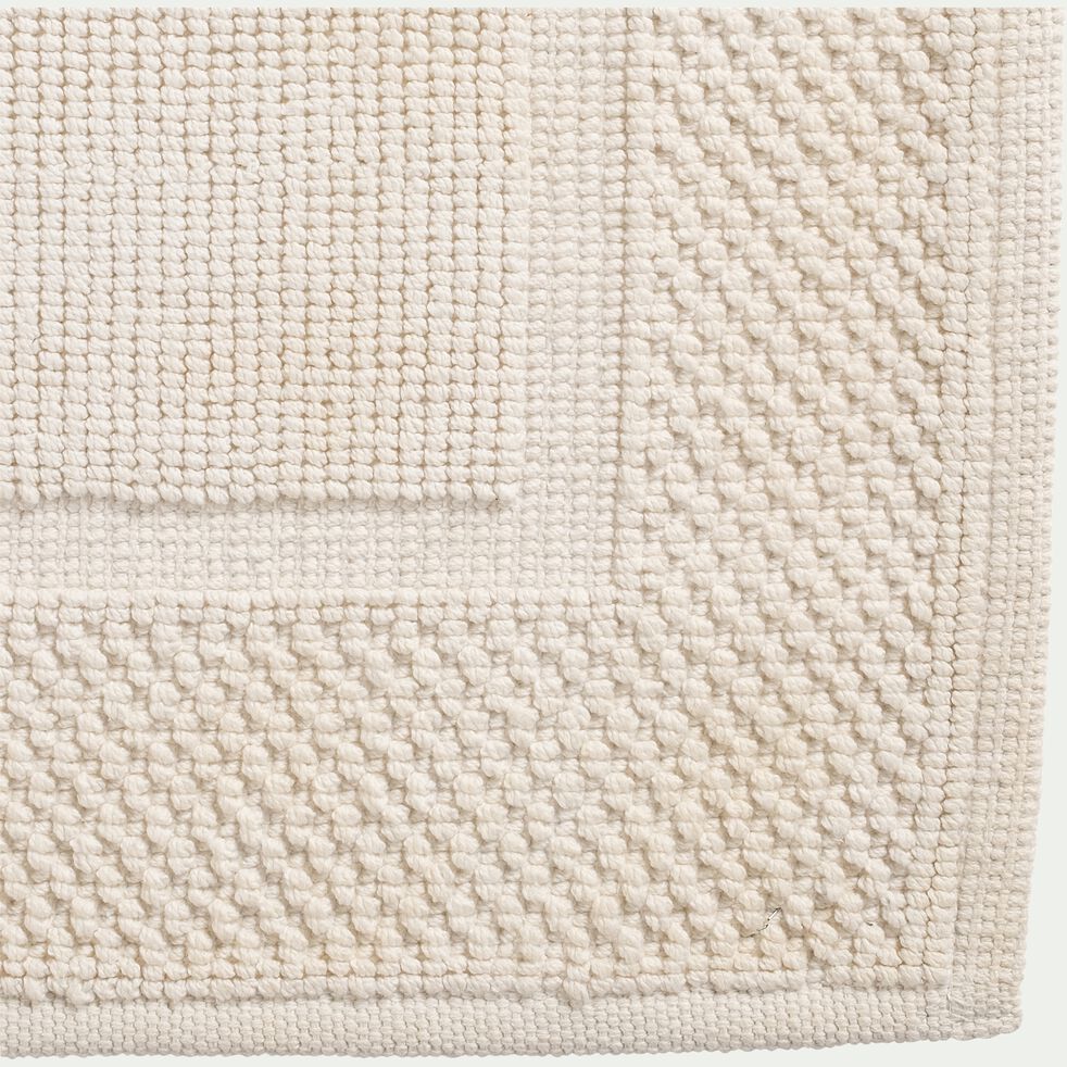 Tapis de bain jacquard en coton 50x80cm - blanc capelan-BAGNO