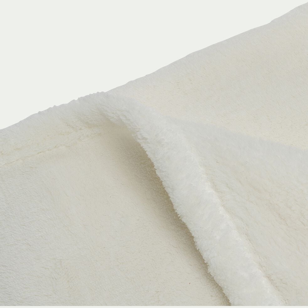 Plaid polaire - blanc 100x100cm-AMELIE
