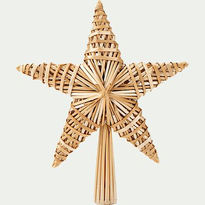 Cimier étoile en fibres végétales - naturel H30cm-ADO