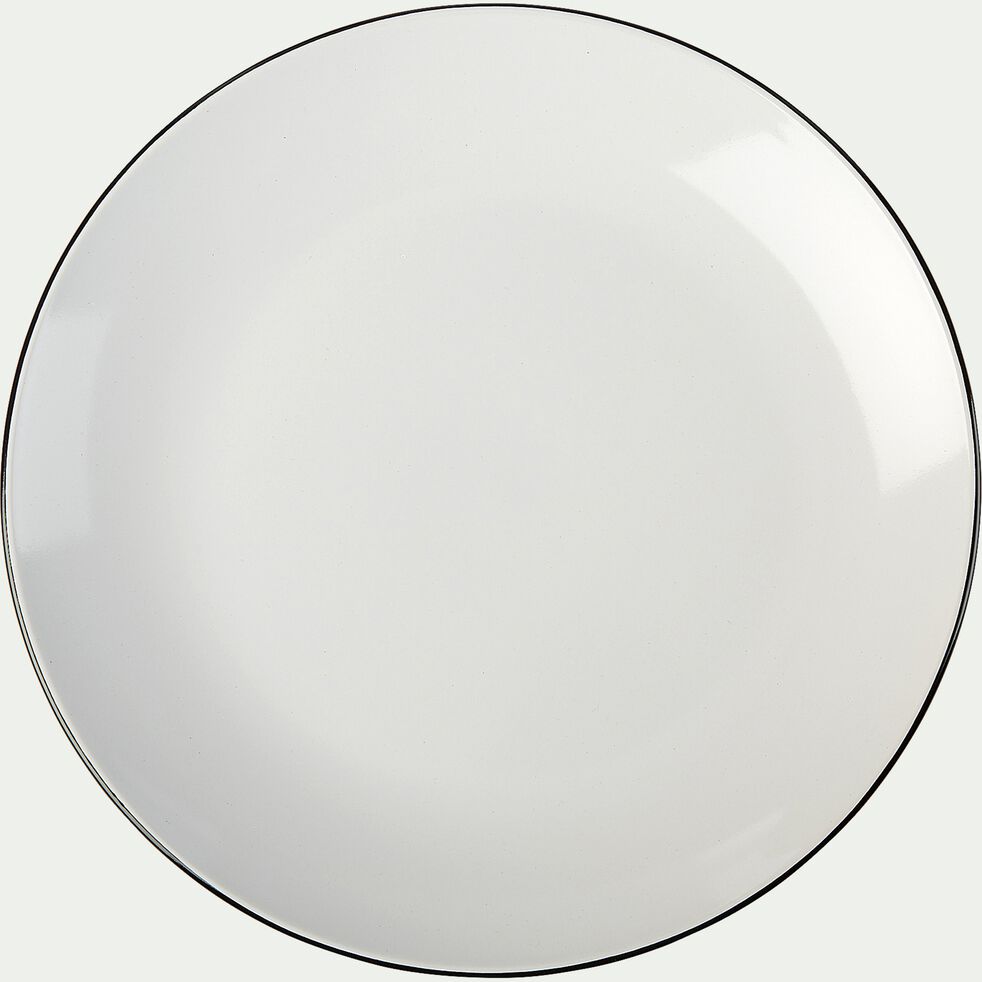 Assiette plate en grès D26,8cm - blanc-ANNE