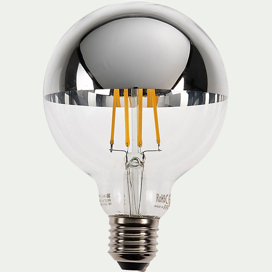Ampoule LED déco standard lumière chaude 9W - argent D9,5cm-GLOBE