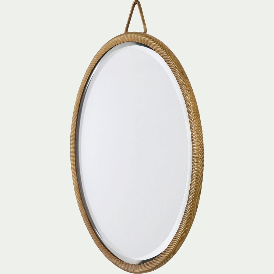 Miroir rond en métal - doré D14,5cm-BHIL