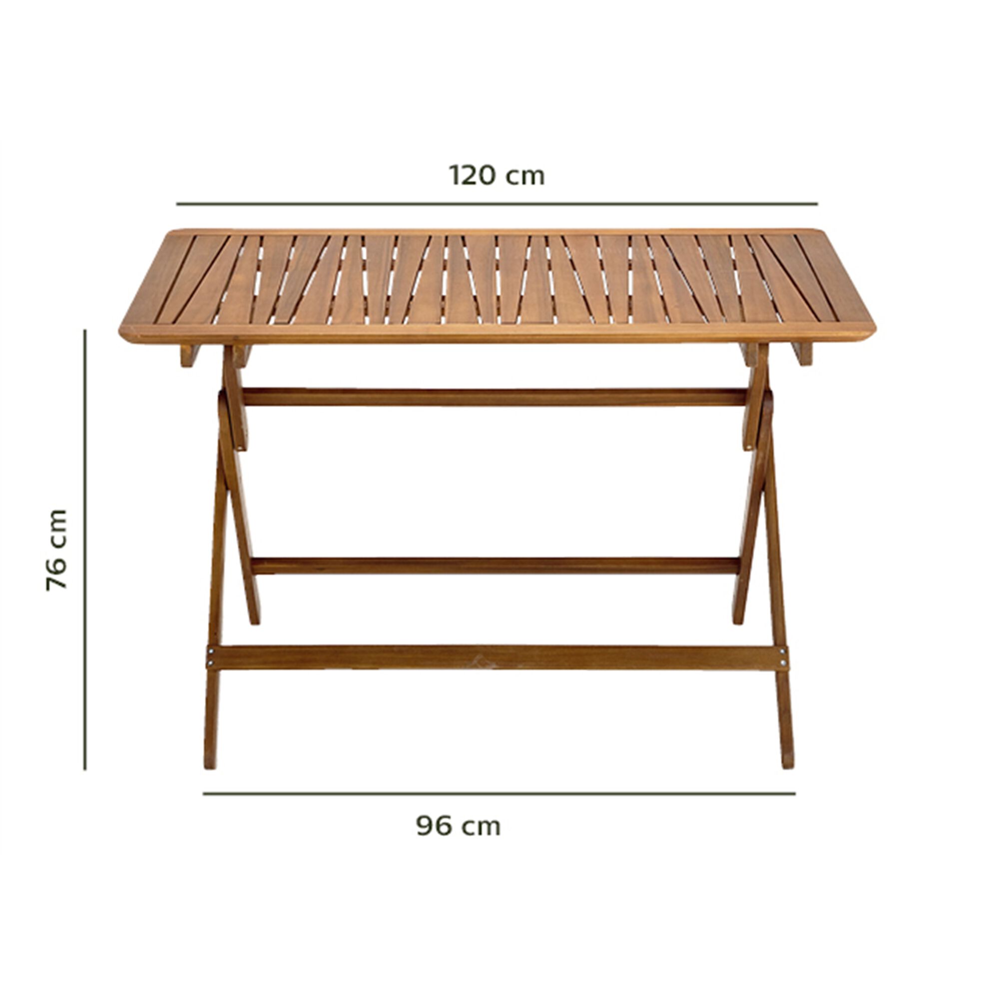Table de jardin pliante en acacia huilé - bois clair (4 à 6 places)-CARLO