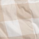 Housse de couette 260x240cm et 2 taies d'oreiller 63x63cm en coton lavé à motifs géométriques - beige-QUADRI