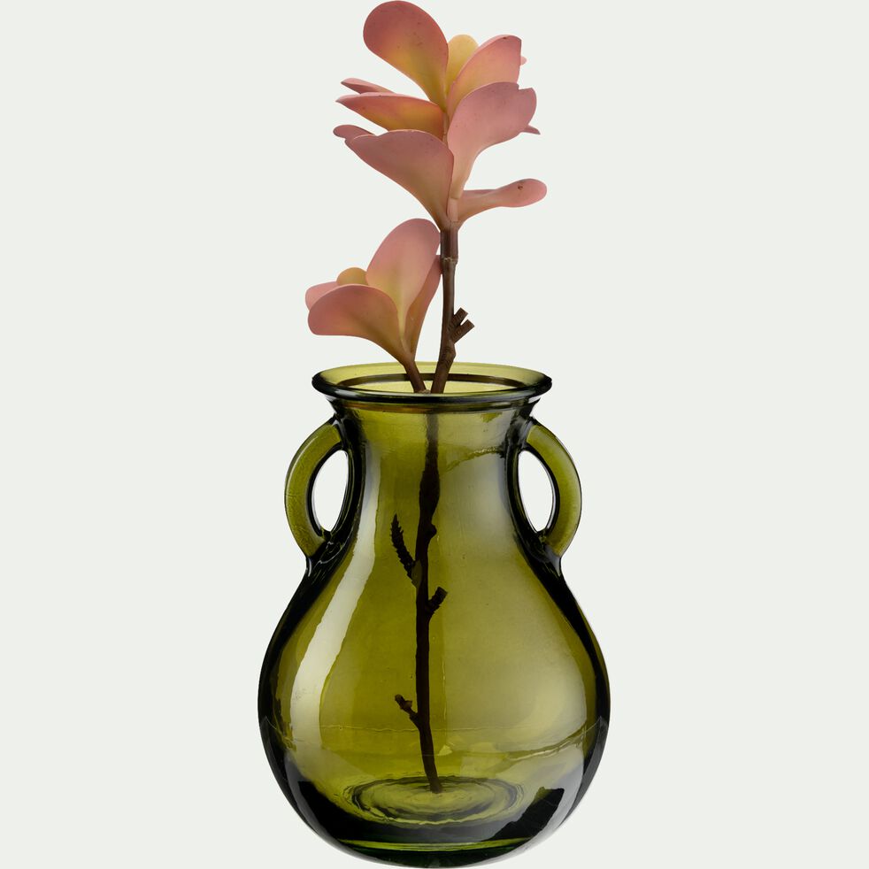 Vase amphore en verre recyclé - vert D12xH16cm-AKHDAR