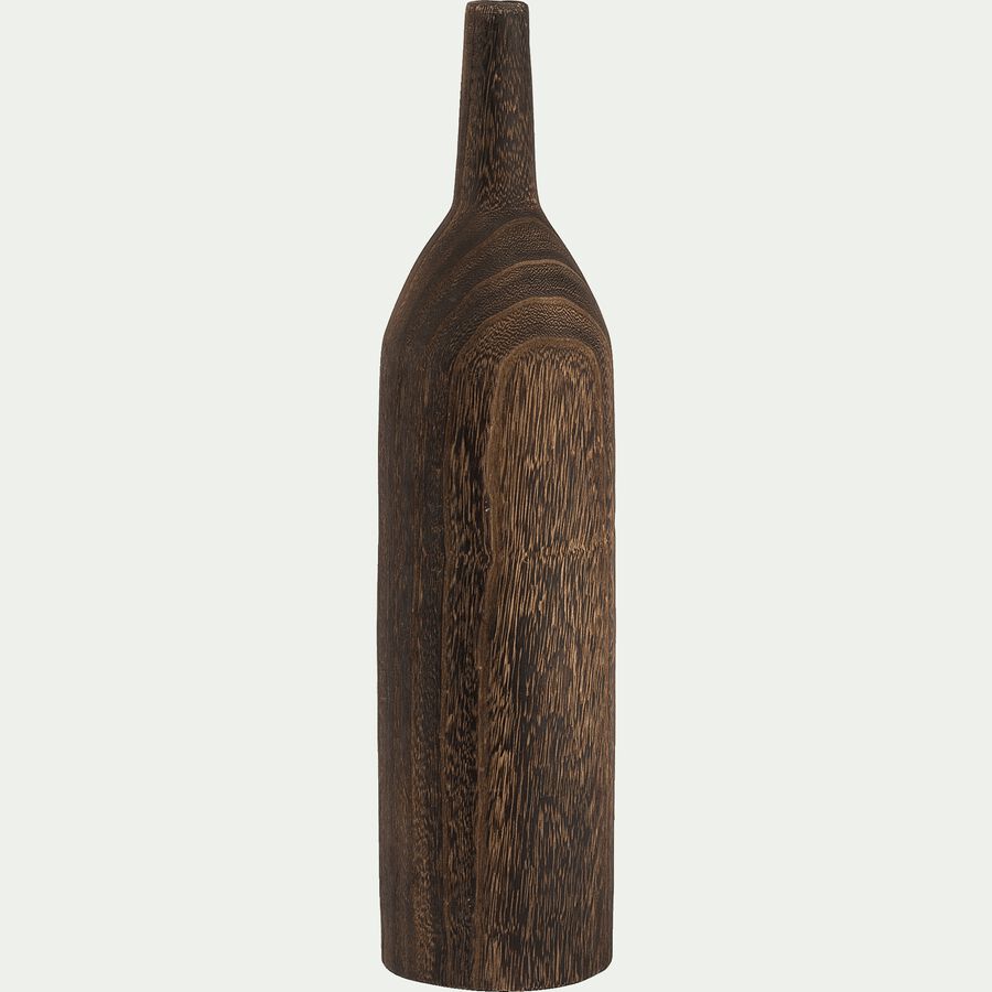 Vase bouteille en bois de paulownia - marron H40,5cm-MONICA