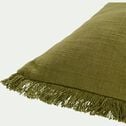 Coussin frangé en coton - vert garrigue 40x90cm-AZAK
