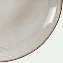 Assiette plate en grès réactif - blanc ventoux D27,5cm-MADA
