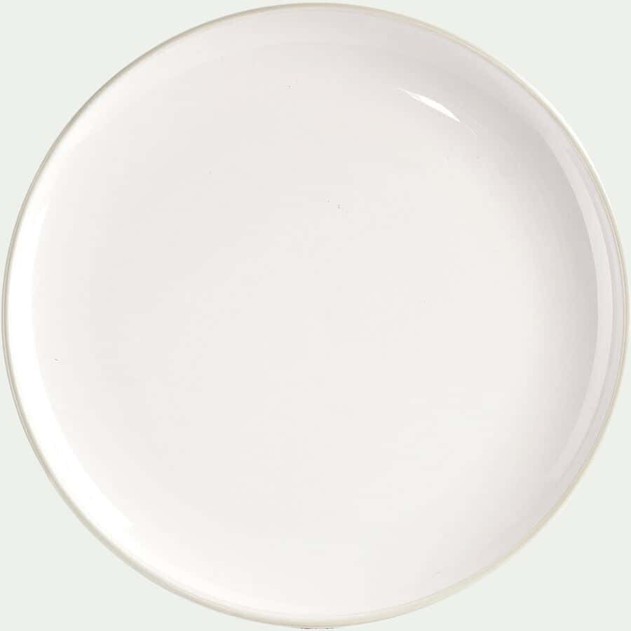 Assiette plate en faïence blanc ventoux D27cm-LANKA