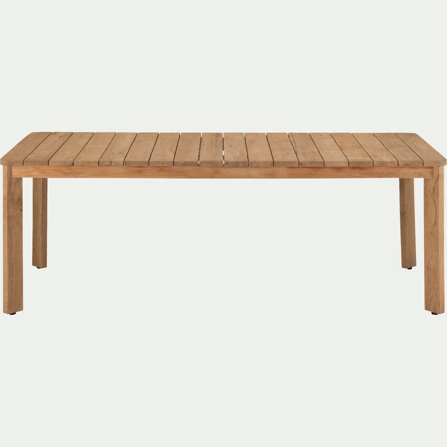 Table fixe de jardin en teck recyclé - bois clair (8 places)-ZALI