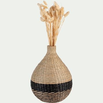 Vase tressé en jonc de mer et bambou - naturel D25xH33cm-AULI