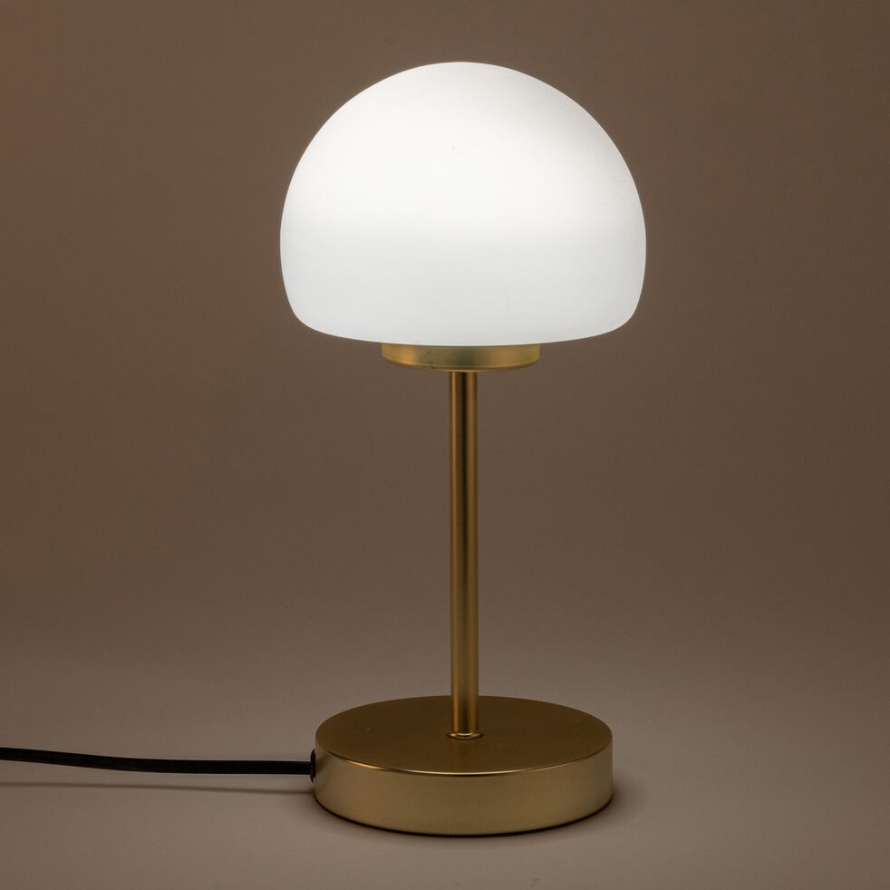 Lampe électrifiée tactile en acier et verre - doré H26cm-YLO