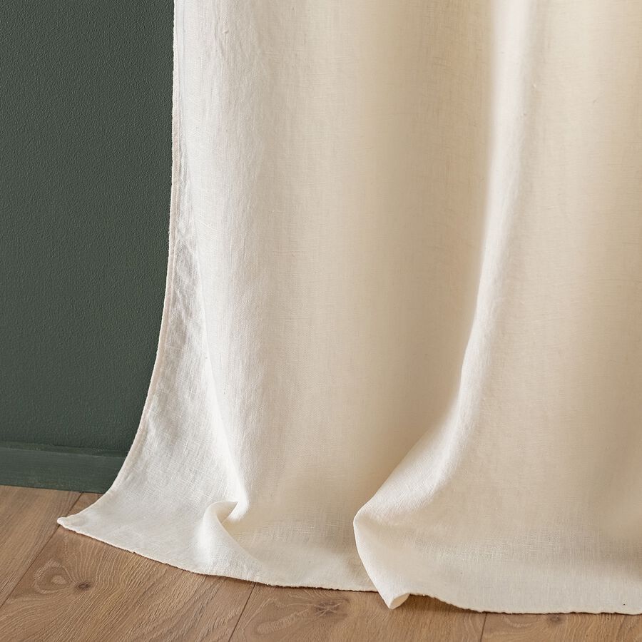 Rideau à œillets en lin lavé - blanc ventoux 140x280cm-VENCE