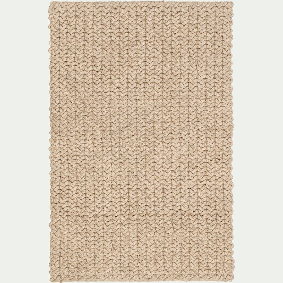 Tapis en laine et coton - beige 60x90cm-BURELLO