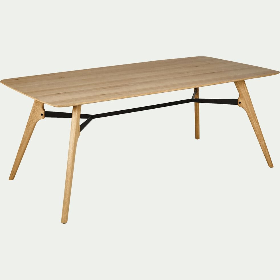 Table de repas rectangulaire bois et acier L200cm (6 à 8 places)-FANETTE
